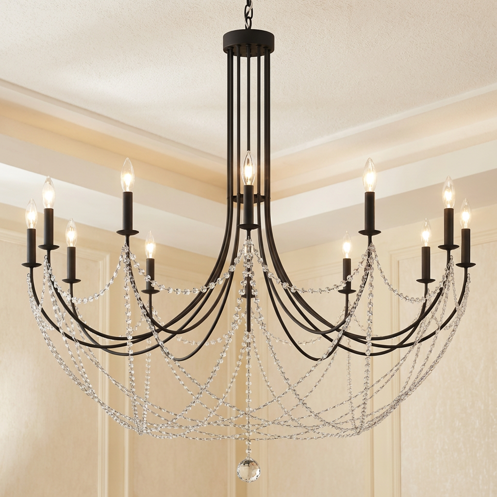 Draped Crystal Chandelier
