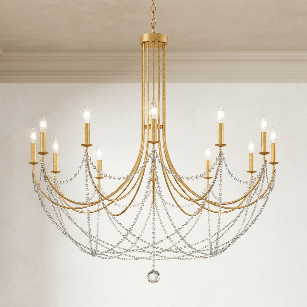 Draped Crystal Chandelier