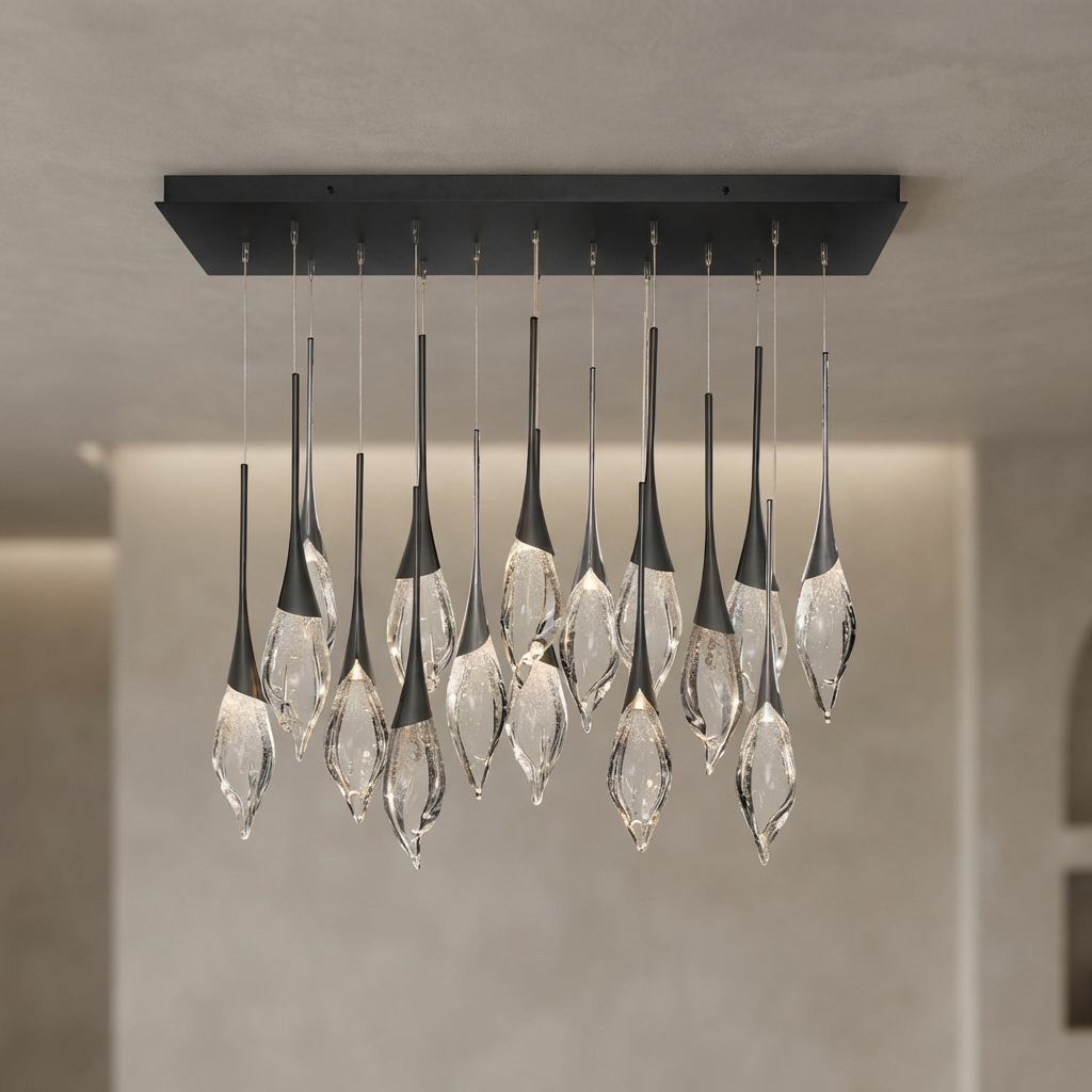 Hand-Pulled Glass 54-Inch Low Pendant