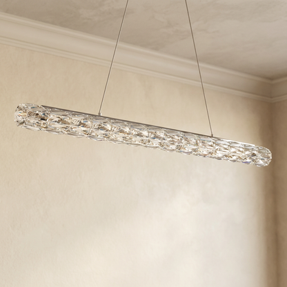 Adjustable LED Crystal Linear Pendant