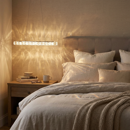Adjustable LED Crystal Linear Pendant