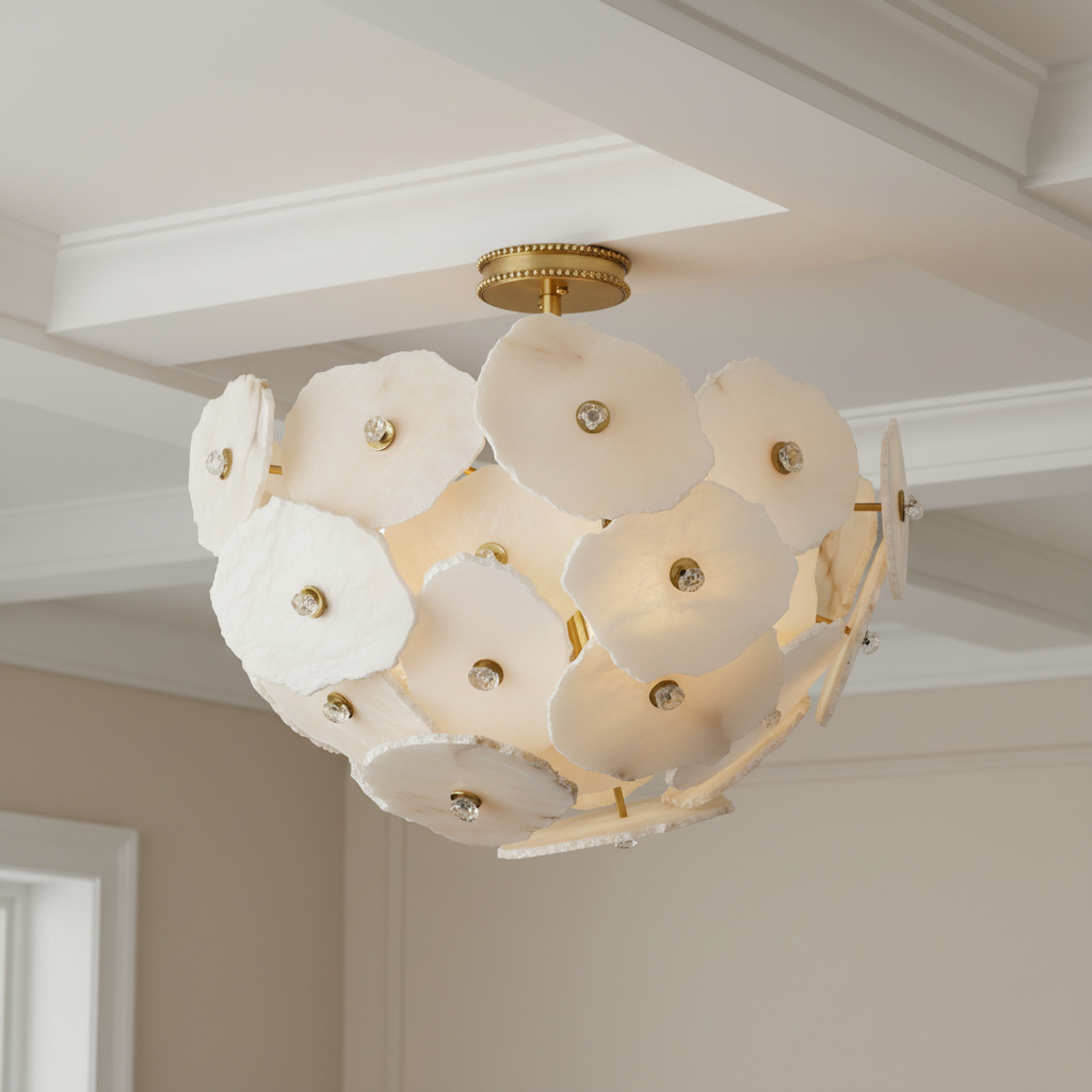 Alabaster Cluster Four-Light Flush Mount