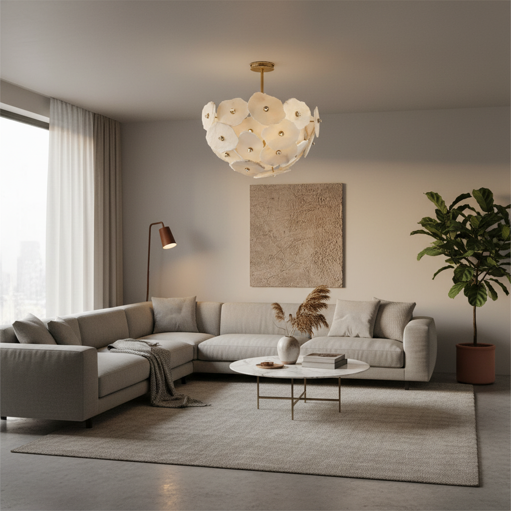 Alabaster Cluster Four-Light Flush Mount