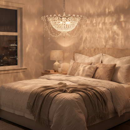 Crystal Basket Flush Mount Ceiling Light