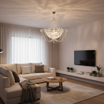 Crystal Basket Flush Mount Ceiling Light