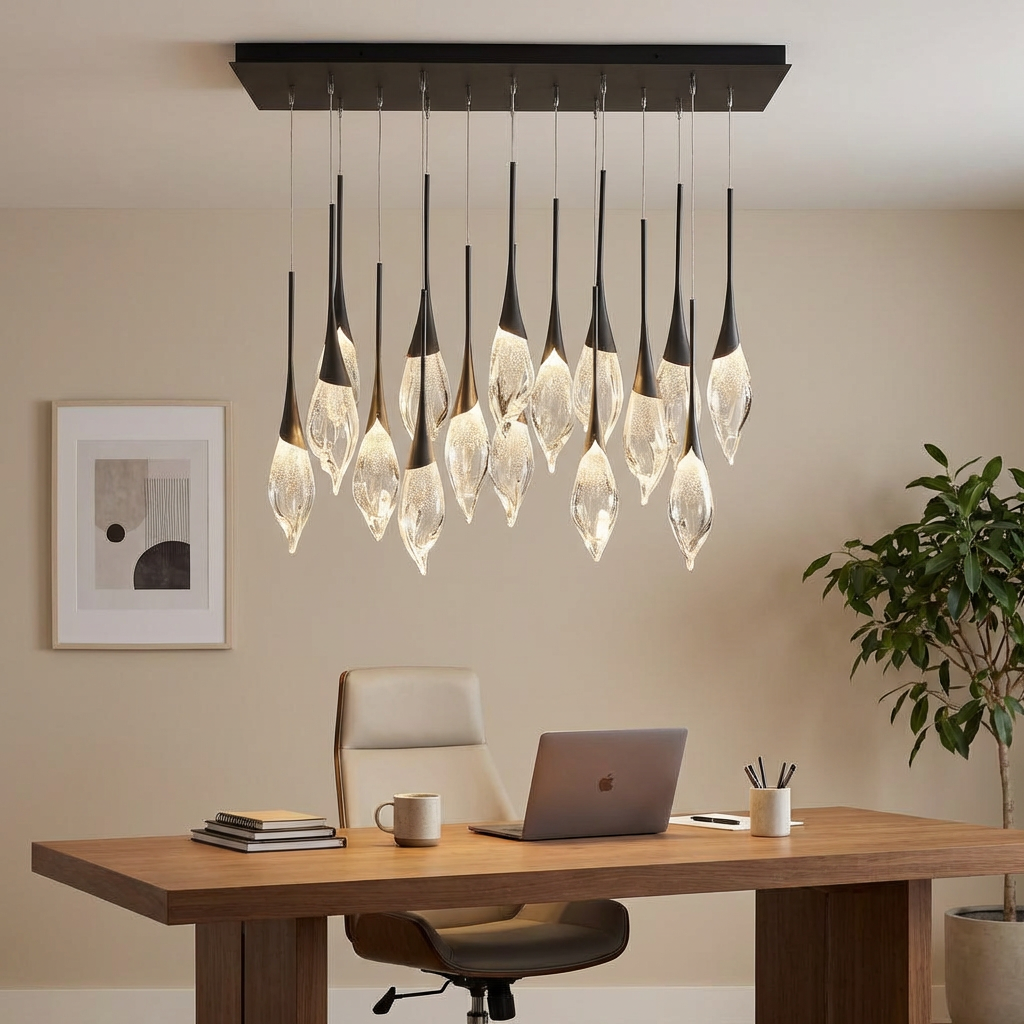 Hand-Pulled Glass 54-Inch Low Pendant