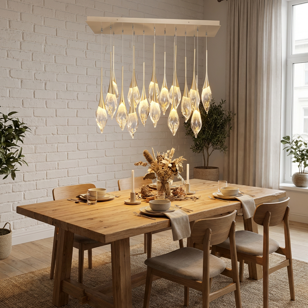Hand-Pulled Glass 54-Inch Low Pendant