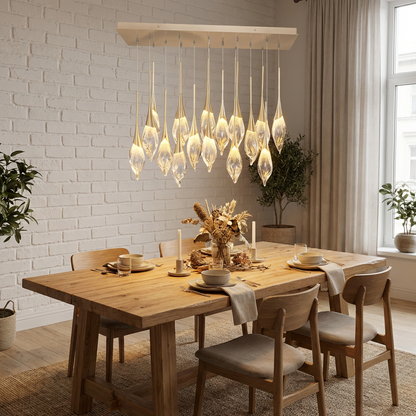 Hand-Pulled Glass 54-Inch Low Pendant