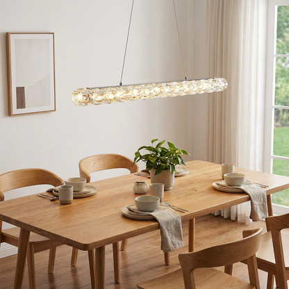 Adjustable LED Crystal Linear Pendant